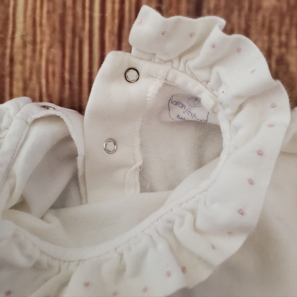 Laranjinha long sleeve bodysuit with ruffled collar sz 6m - Picture 2 of 3